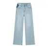Wide-leg straight-leg summer loose, high-waisted, fashionable, casual and versatile women's jeans, Lyocell non-elastic, slimming and figure-hugging Item Picture